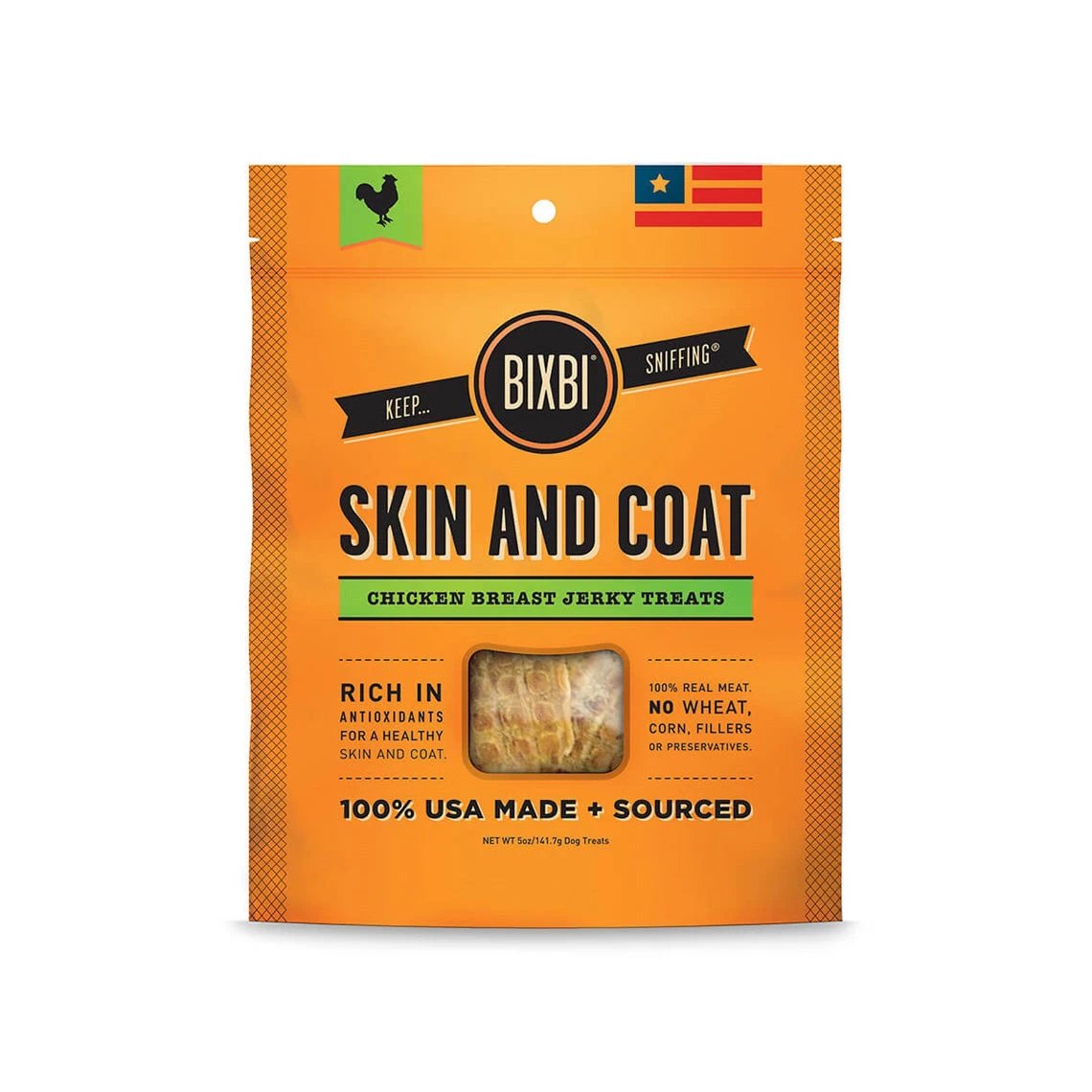 BIXBI Skin And Coat Functional Grain-Free Jerky Dog Treats
