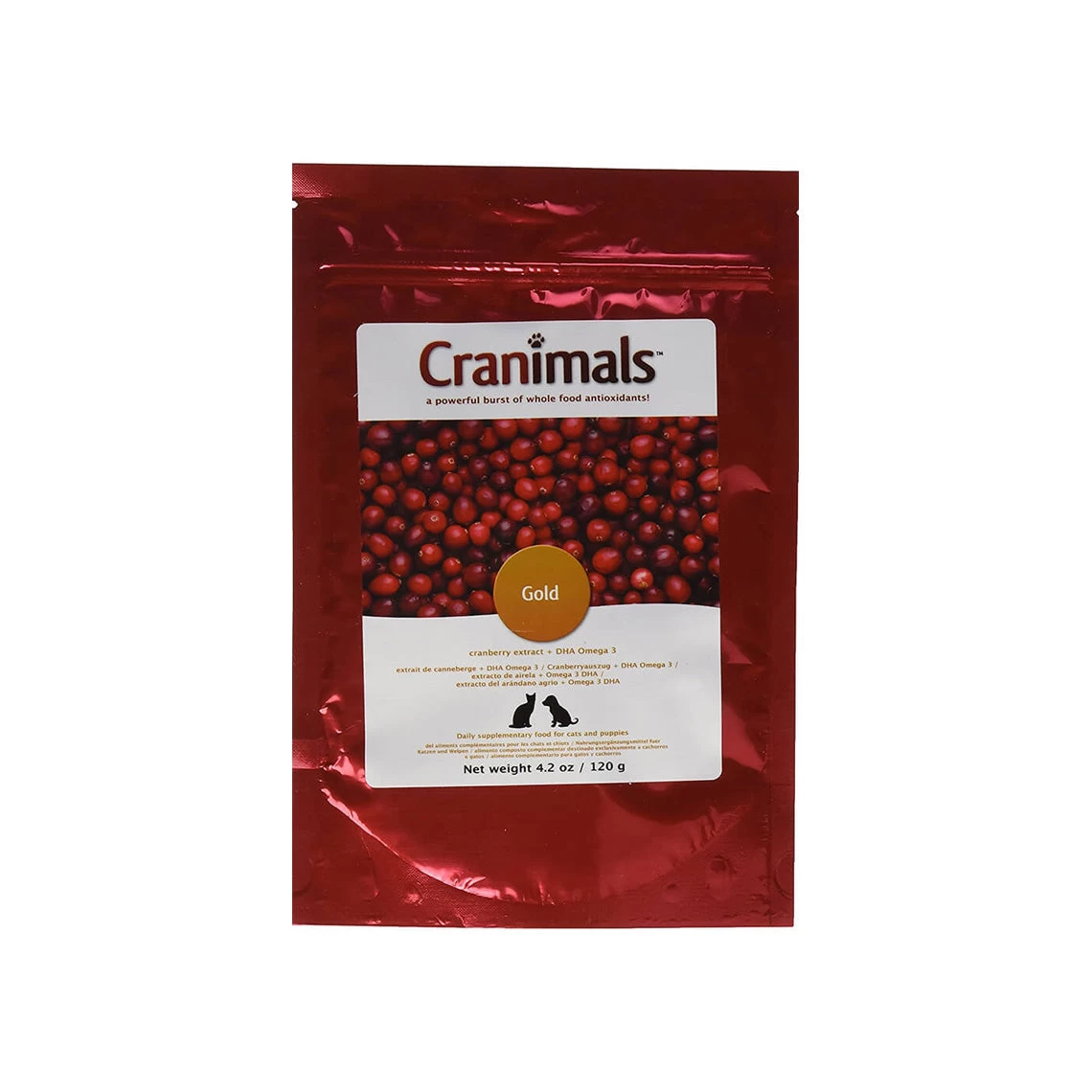 Cranimals Gold Cranberry Extract + DHA Omega 3 Supplement For Dogs & Cats