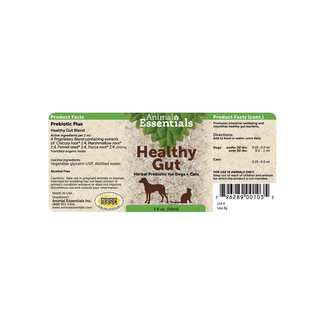 Animal Essentials Healthy Gut Herbal Prebioitc Liquid For Dogs & Cats - Image 2