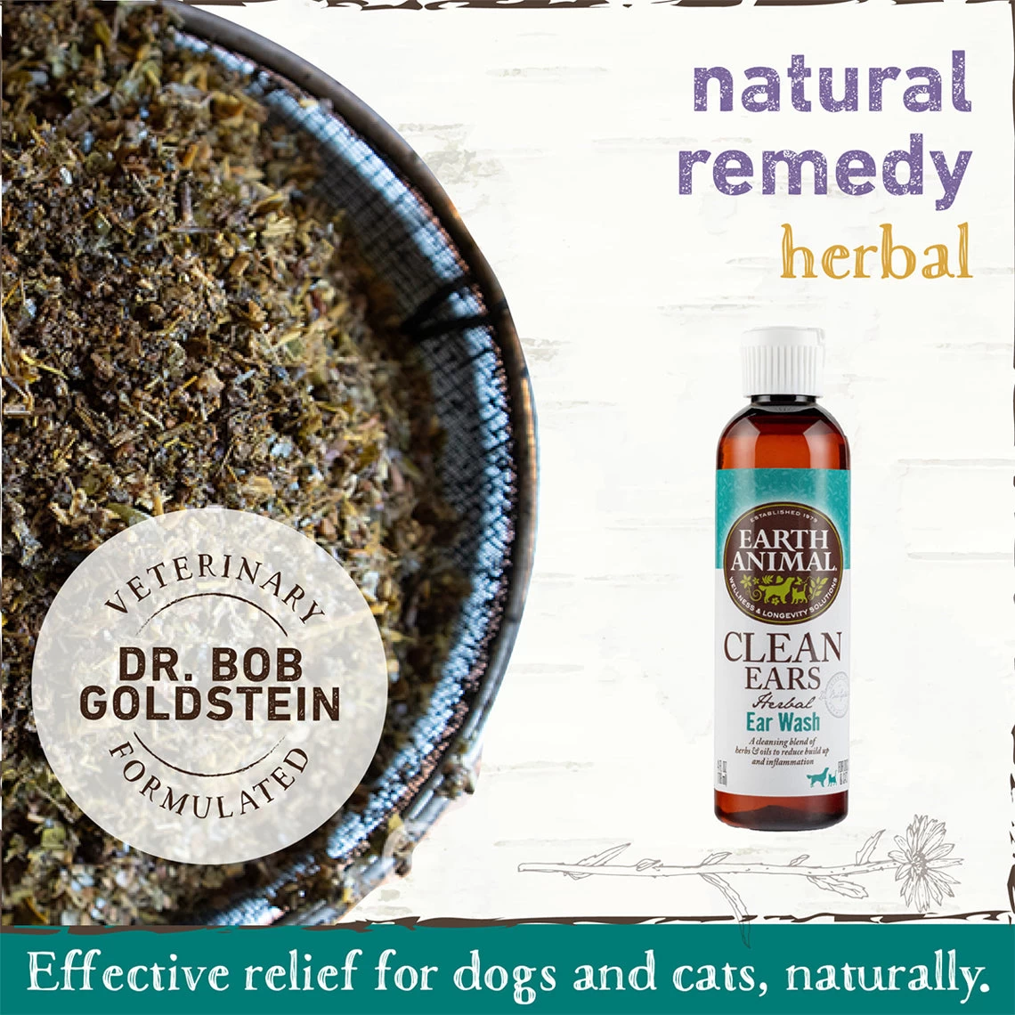 Earth Animal Herbal Topical Remedies Clean Ears Wash For Dogs - Image 3
