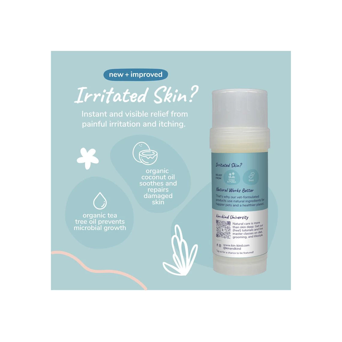 Kin + Kind Organic Hot Spot Relief Stick For Dogs & Cats - Image 2