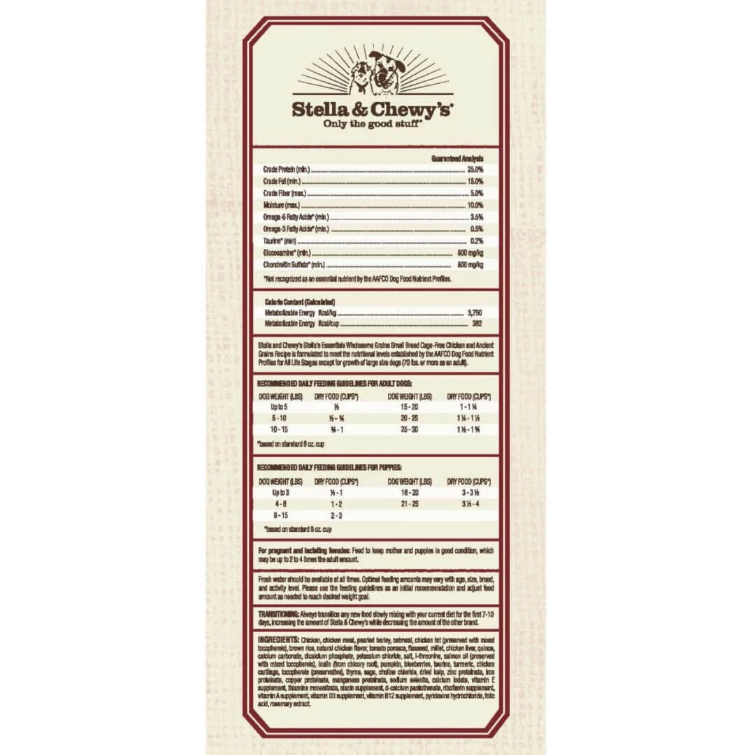 Stella & Chewy's Essentials Chicken & Ancient Grain Small Breed Dog Food - Image 3