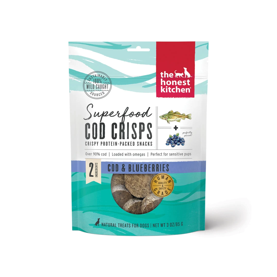 The Honest Kitchen Superfood Crisps Cod Fish Treats For Dogs
